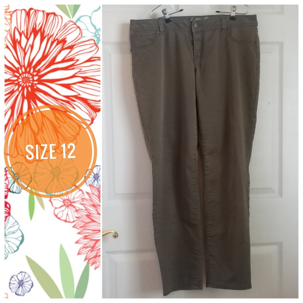 i.n.c. denim green skinny pants - size 12